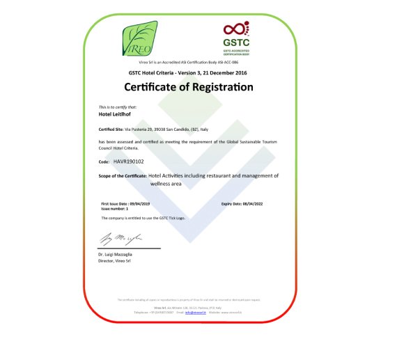 GSTC Zertifikat